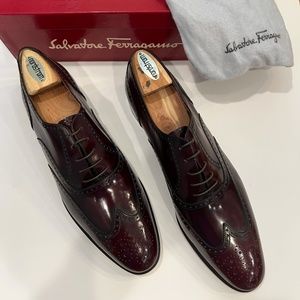 Salvatore Ferragamo Sondrio Burgundy Men's Size 11